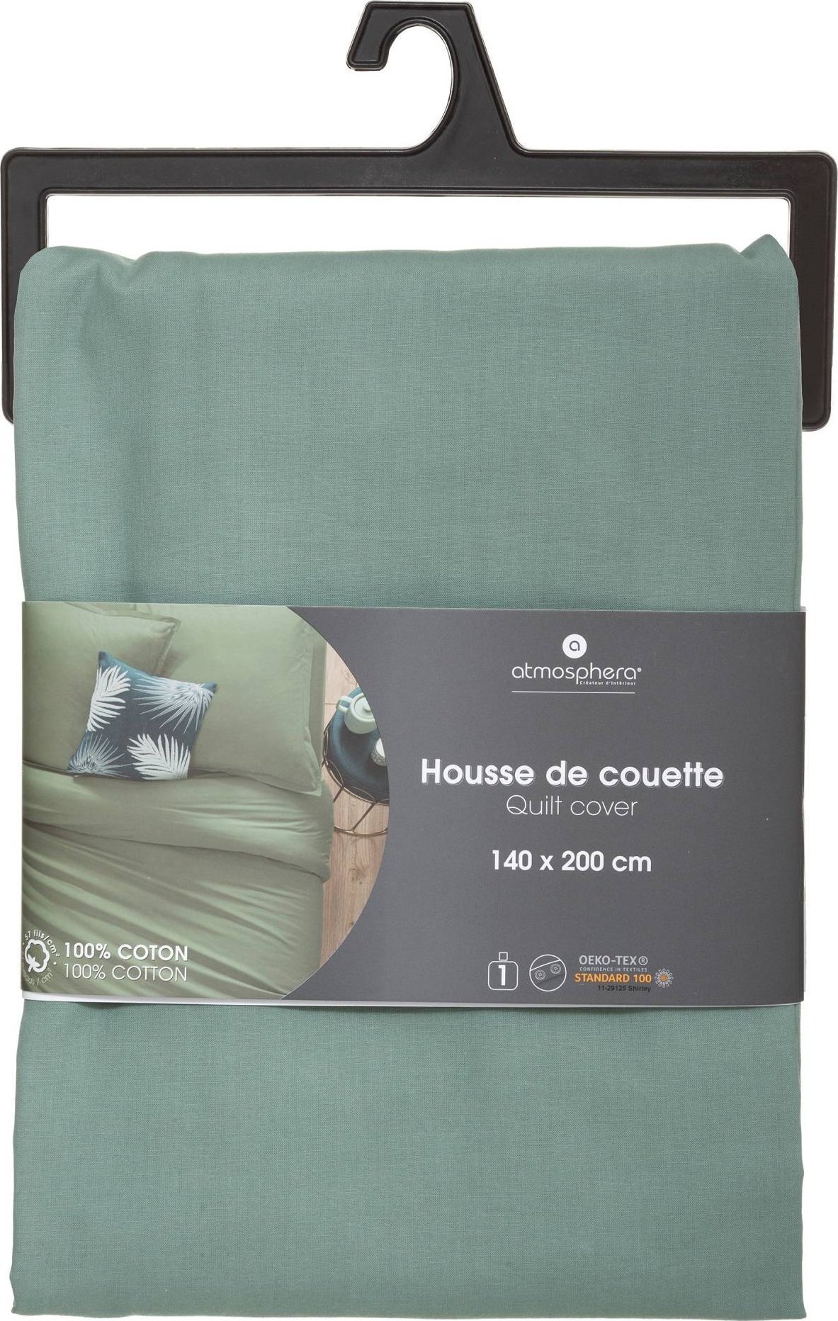 Atmosphera Poszwa na kołdrę, 140 x 200 cm, bawełna, zielona
