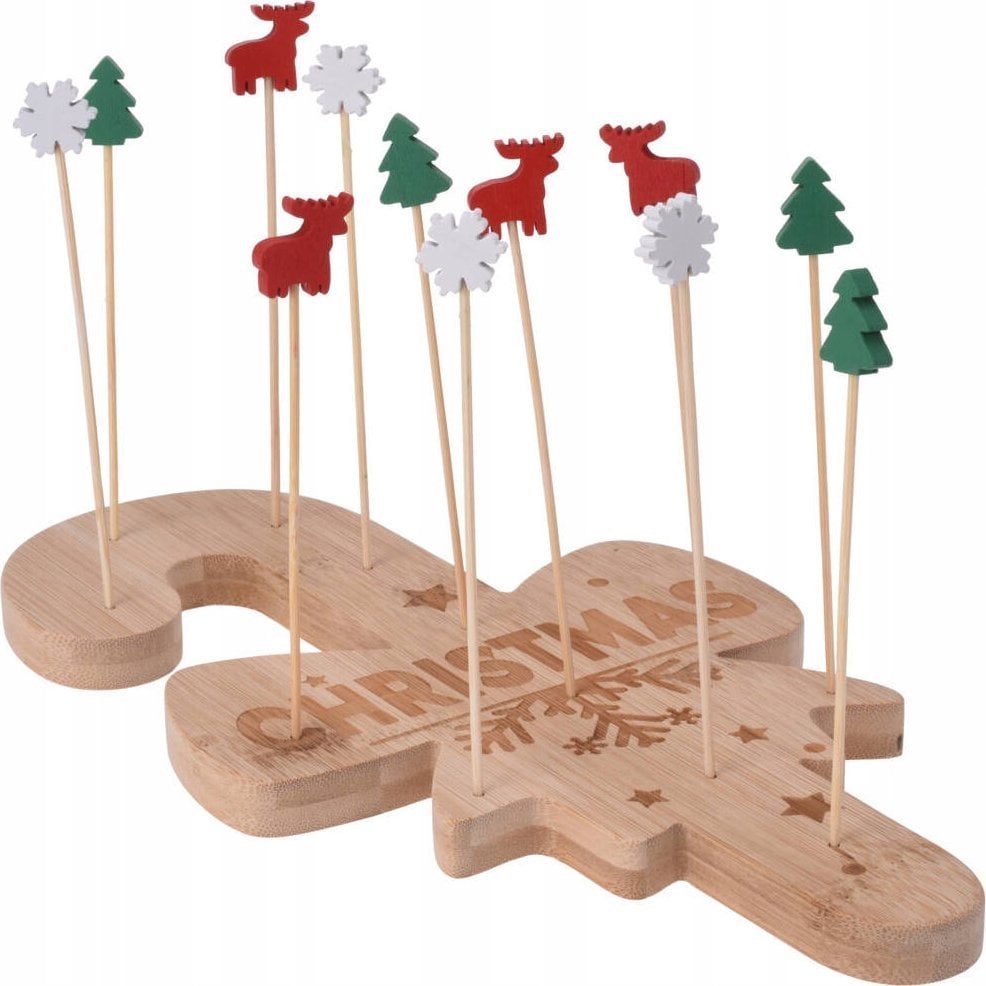 Excellent Houseware Tacka do serwowania koreczków z wykałaczkami, motyw świąteczny