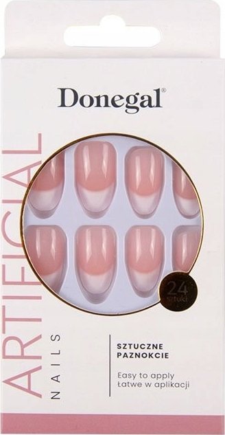Donegal Sztuczne paznokcie french manicure migdał