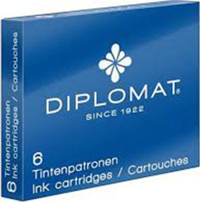 Diplomat Naboje atramentowe niebieskie 6 sztuk