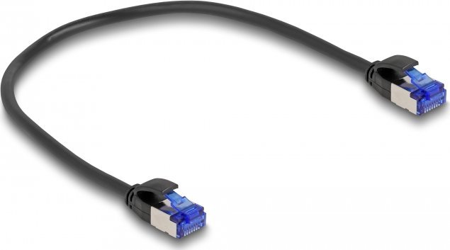 Delock Delock - Netzwerkkabel - RJ-45 (M) zu RJ-45 (M) - 25 cm - 4.5 mm - S/FTP - CAT 6a - halogenfrei, ohne Haken - Schwarz