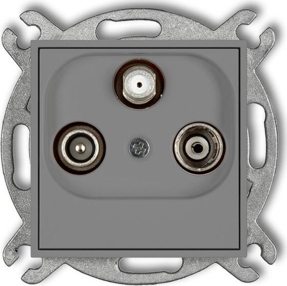 Karlik MINI Gniazdo antenowe RTV-SAT końcowe 1,5dB szary mat 27MGS