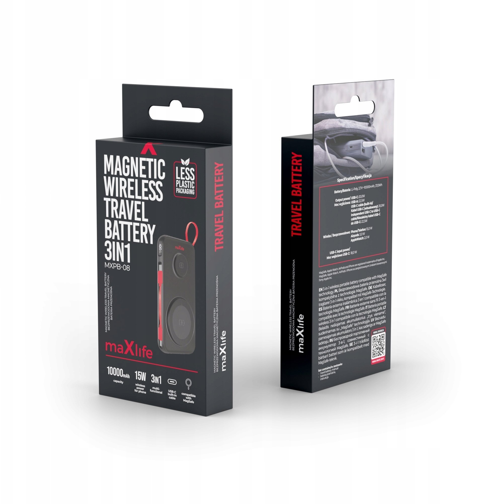 MaxLife MXPB-08 Zewnętrzna bateria do ładowania 10000 mAh