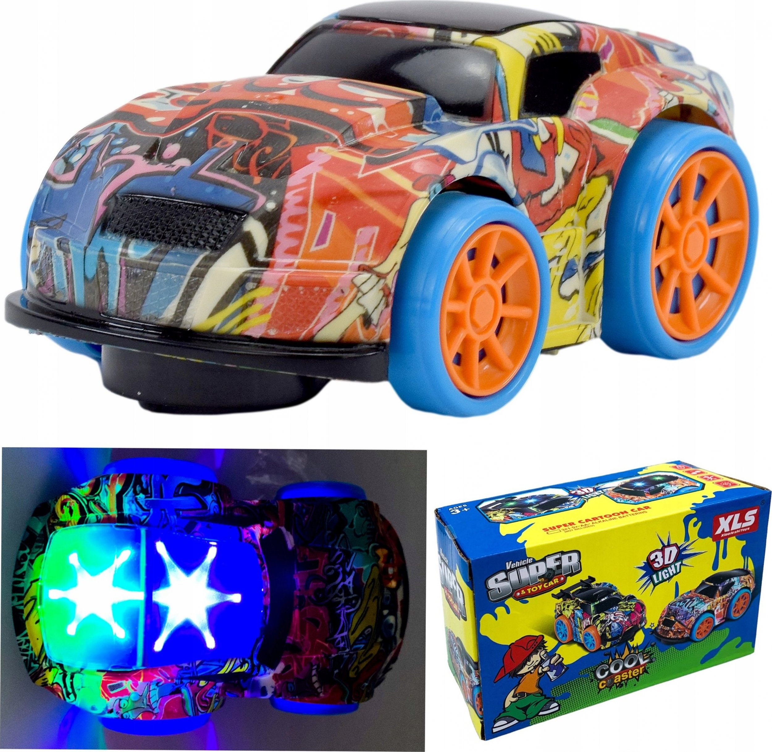 Dream Toys INTERAKTYWNE AUTO GRAFITI JEŹDZI ŚWIECI NA BATERIE