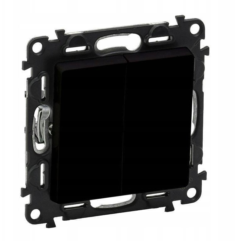 Legrand VALENA LIFE przycisk podwójny przełącznik no/nc czarny 756318