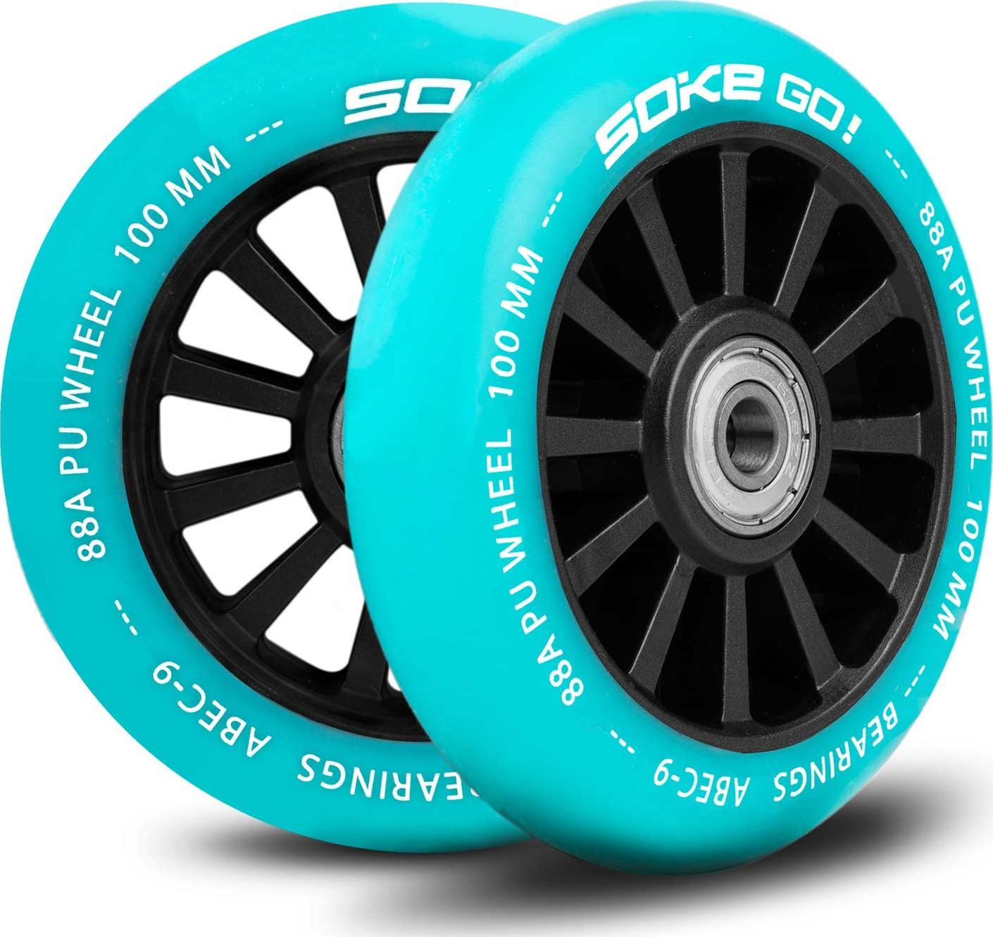 Soke Kółka do hulajnogi 100 mm turkusowe 2 szt.