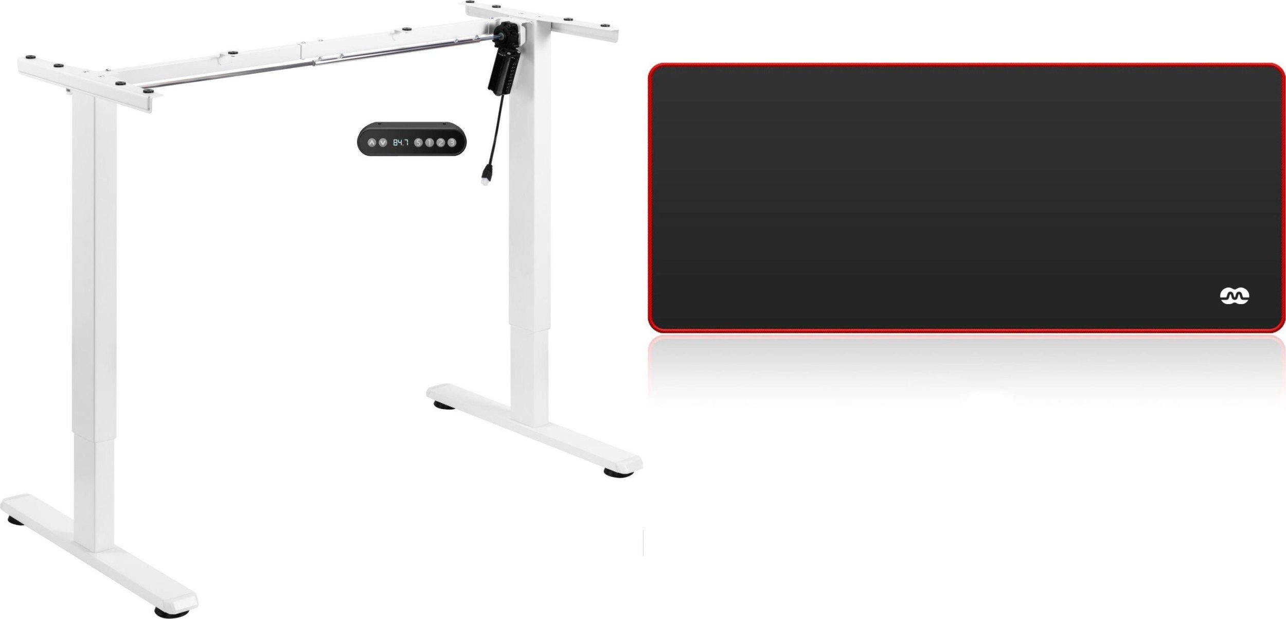 Mozos Mozos Stelaż do biurka biały z elektryczną regulacją wysokości BIAŁY + Podkładka XDP1260
