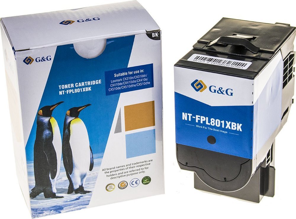 Toner G&G toner kompatybilny z Lexmark 80C2SK0, NT-FPL801XBK-A, black, 2500s