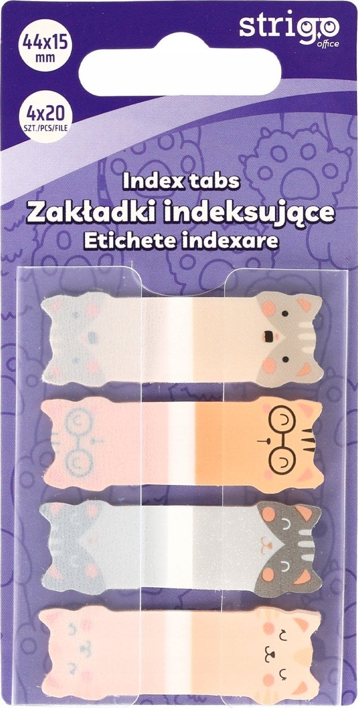 Zakładki indeksujące Kotki 44x15mm 80 kartek