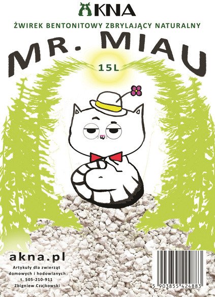 Mr. Miau Żwirek Bentonitowy Naturalny 15L