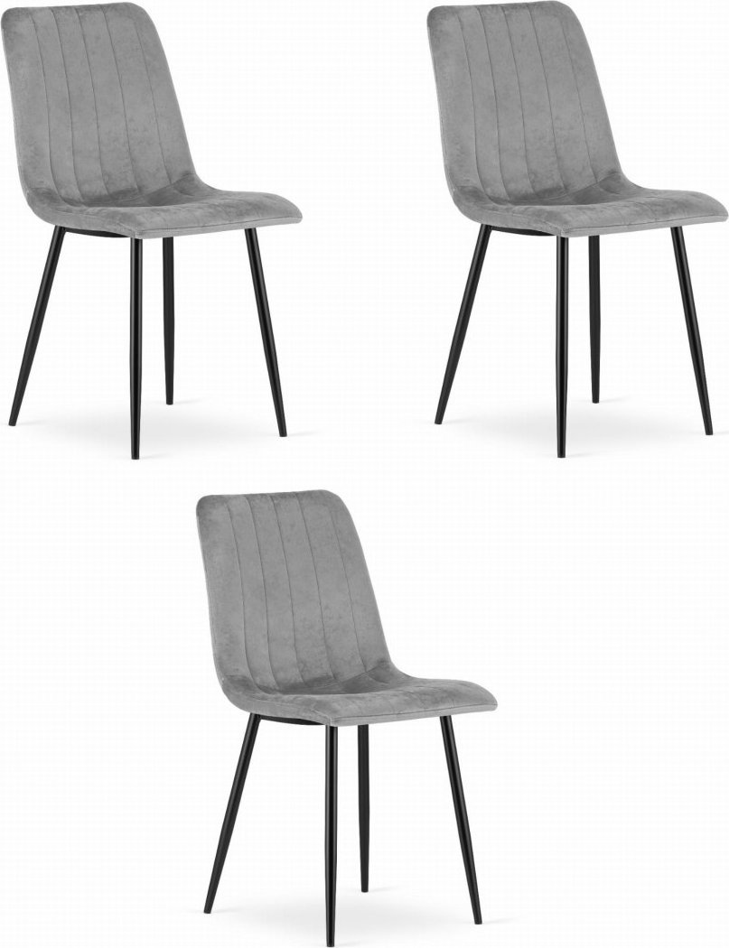Leobert Krzesło LAVA - ciemny szary aksamit x 3
