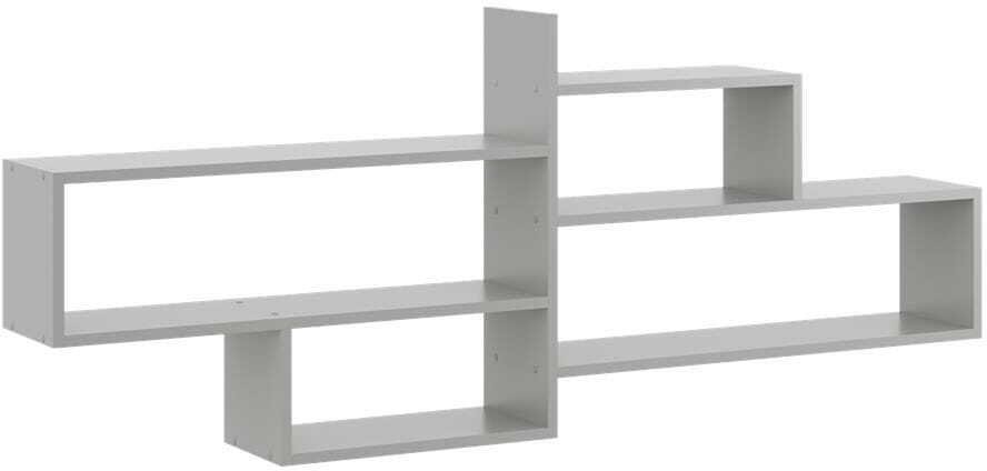 Nowoczesna półka na ścianę, regał wiszący, 170x18x68 cm, szary, mat