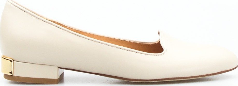 Victoria Gotti Baleriny ze wstawką skórzane matowe beżowe Victoria Gotti-37