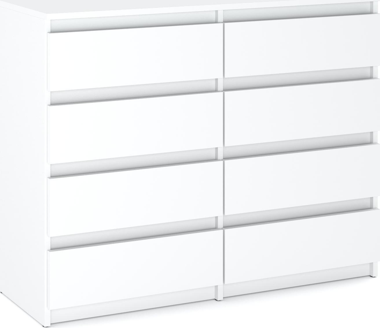 Stiv-Meble KOMODA "HIT" 8 SZUFLAD BIAŁY MAT/BIAŁY MAT