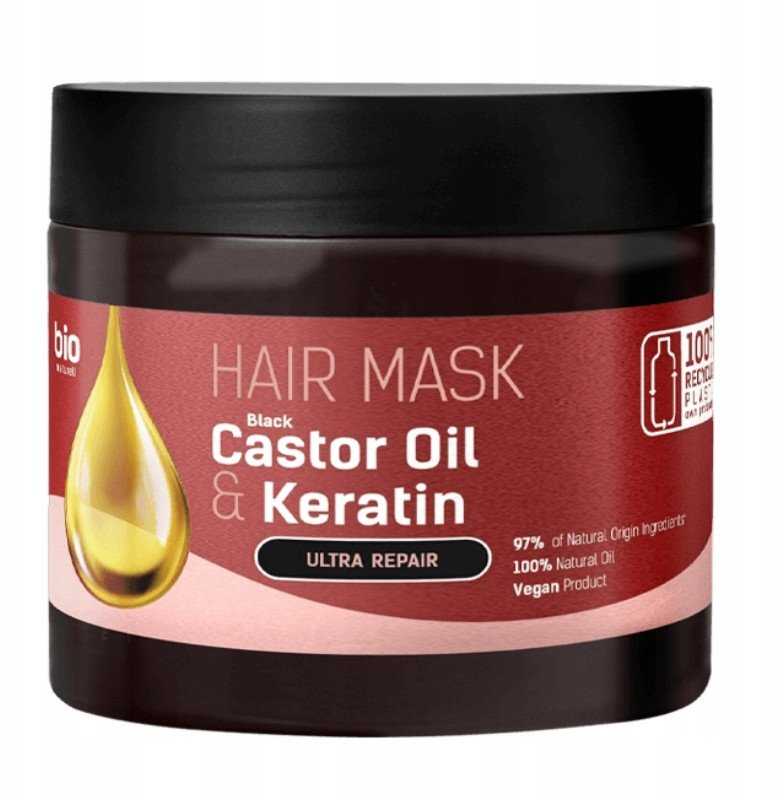 Bio Naturell Maska do włosów Black Castor Oil & Keratin 295ml