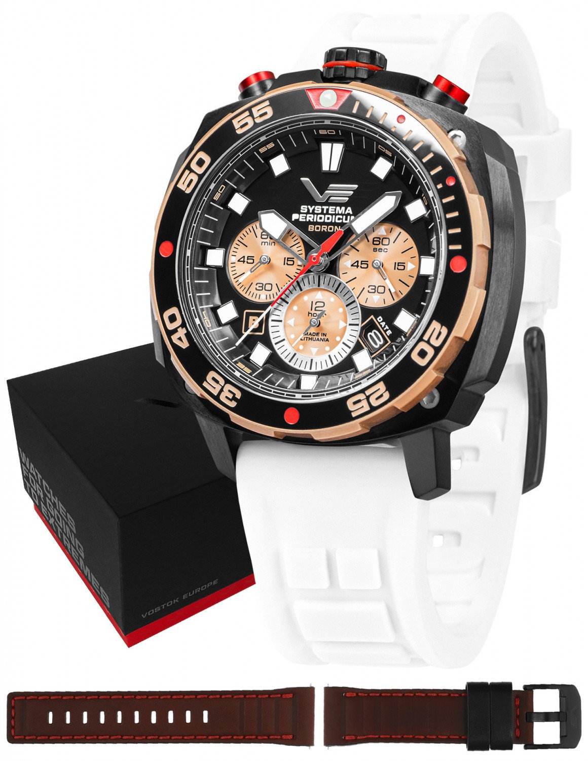 Zegarek męski Vostok Europe VK67-650E721SWL biały