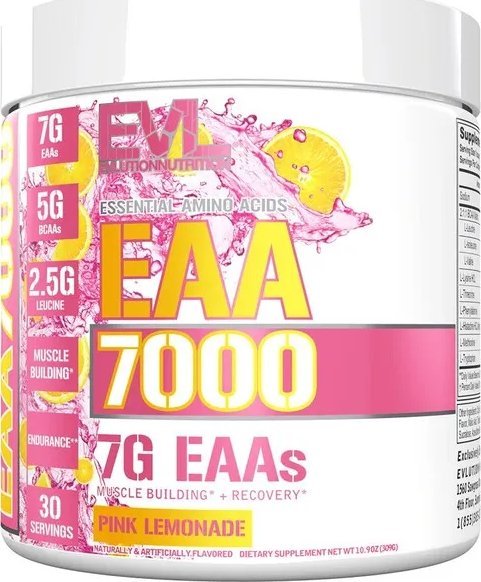 EVLution Nutrition - Aminokwasy, EAA 7000, Pink Lemonade, Proszek 309g