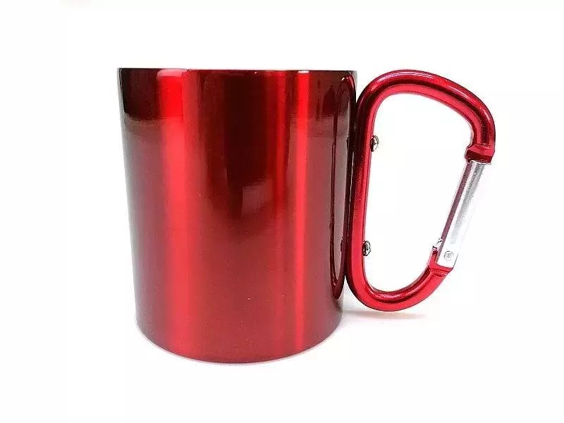 Kubek turystyczny - metalowy z karabińczykiem