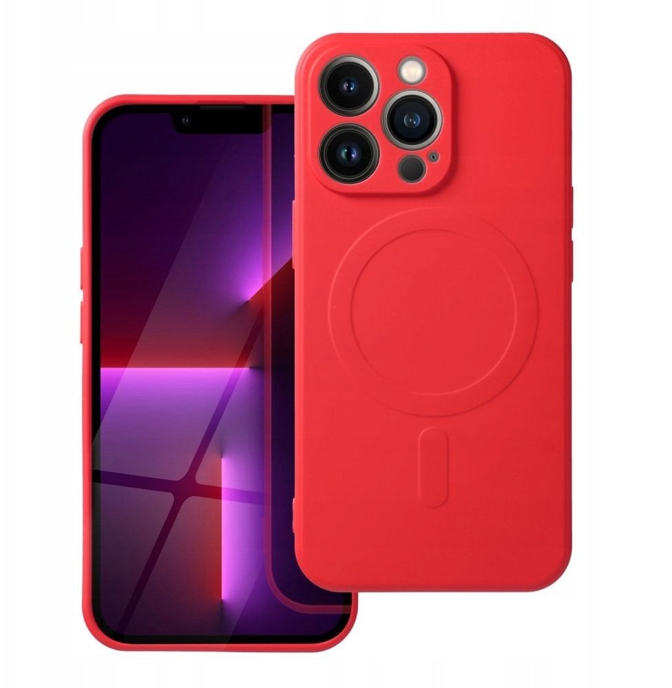 Futerał SILICONE MAG COVER kompatybilny z MagSafe do SAMSUNG S24 Ultra czerwony