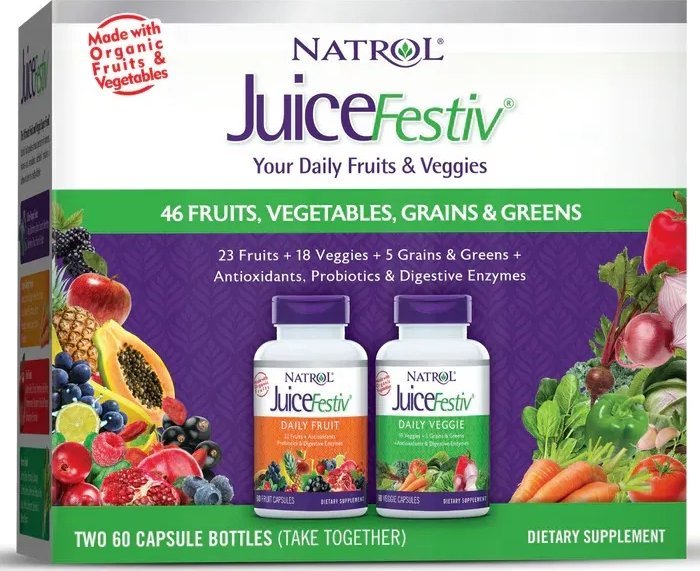NATROL Natrol - JuiceFestiv, 60 kapsułek