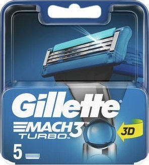 Gillette Gillette Mach3 Turbo Ostrza wymienne do maszynki do golenia, 5 sztuk