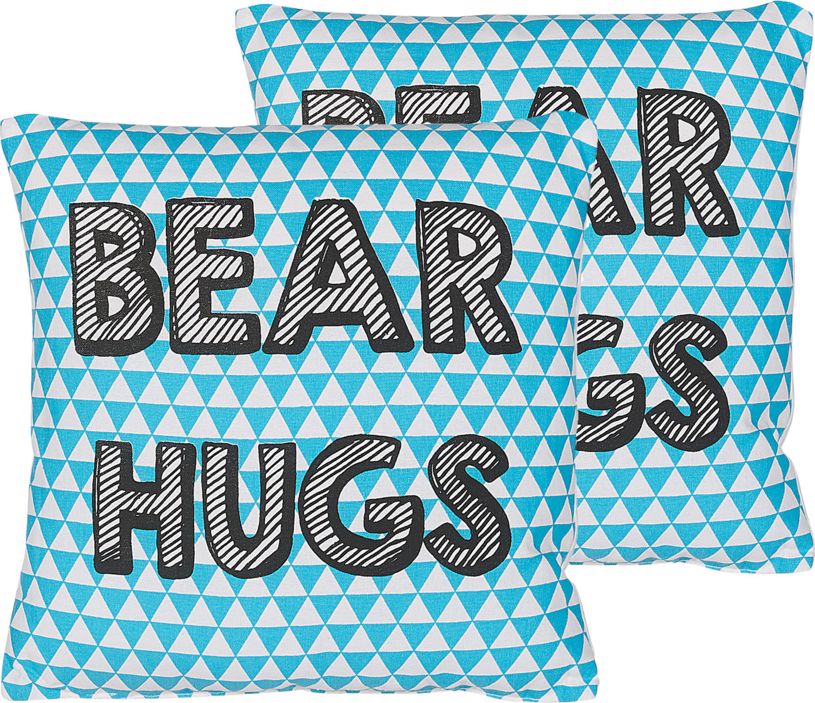 Beliani Zestaw 2 poduszek dla dzieci z nadrukiem 40 x 40 cm niebieski RADZKOT