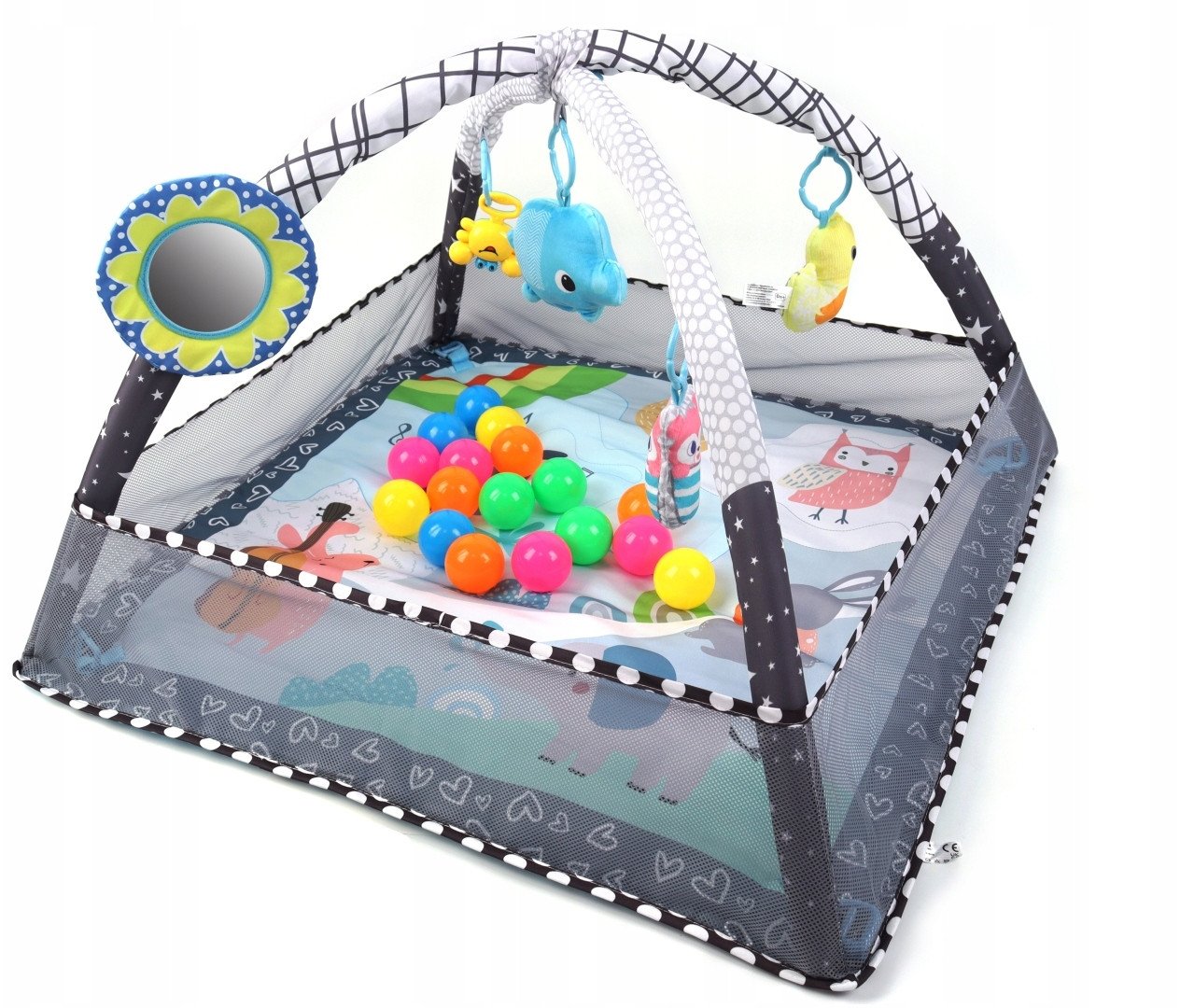 TinyMini JL652-1A Mata edukacyjna 2w1 Kojec z Piłeczkami