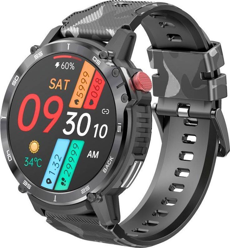 Smartwatch Rubicon RNCF08 Black Czarno-brązowy