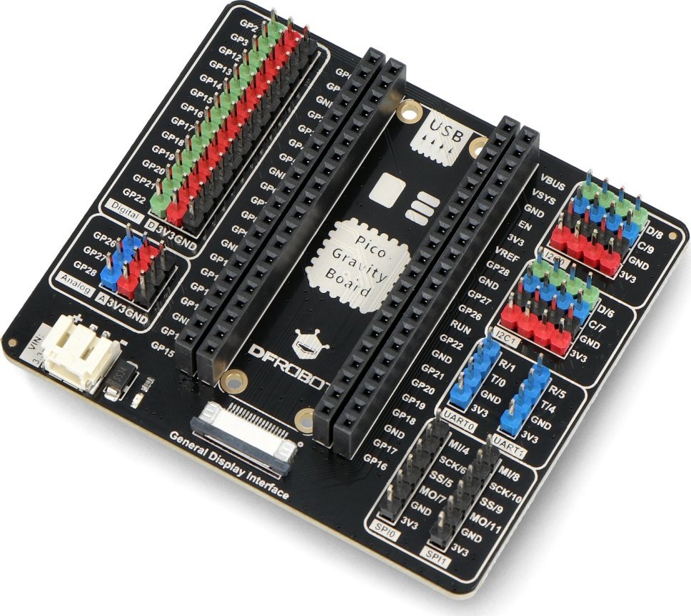 Raspberry Pi Gravity - płytka rozszerzeń do Raspberry Pi Pico - DFRobot DFR0848}