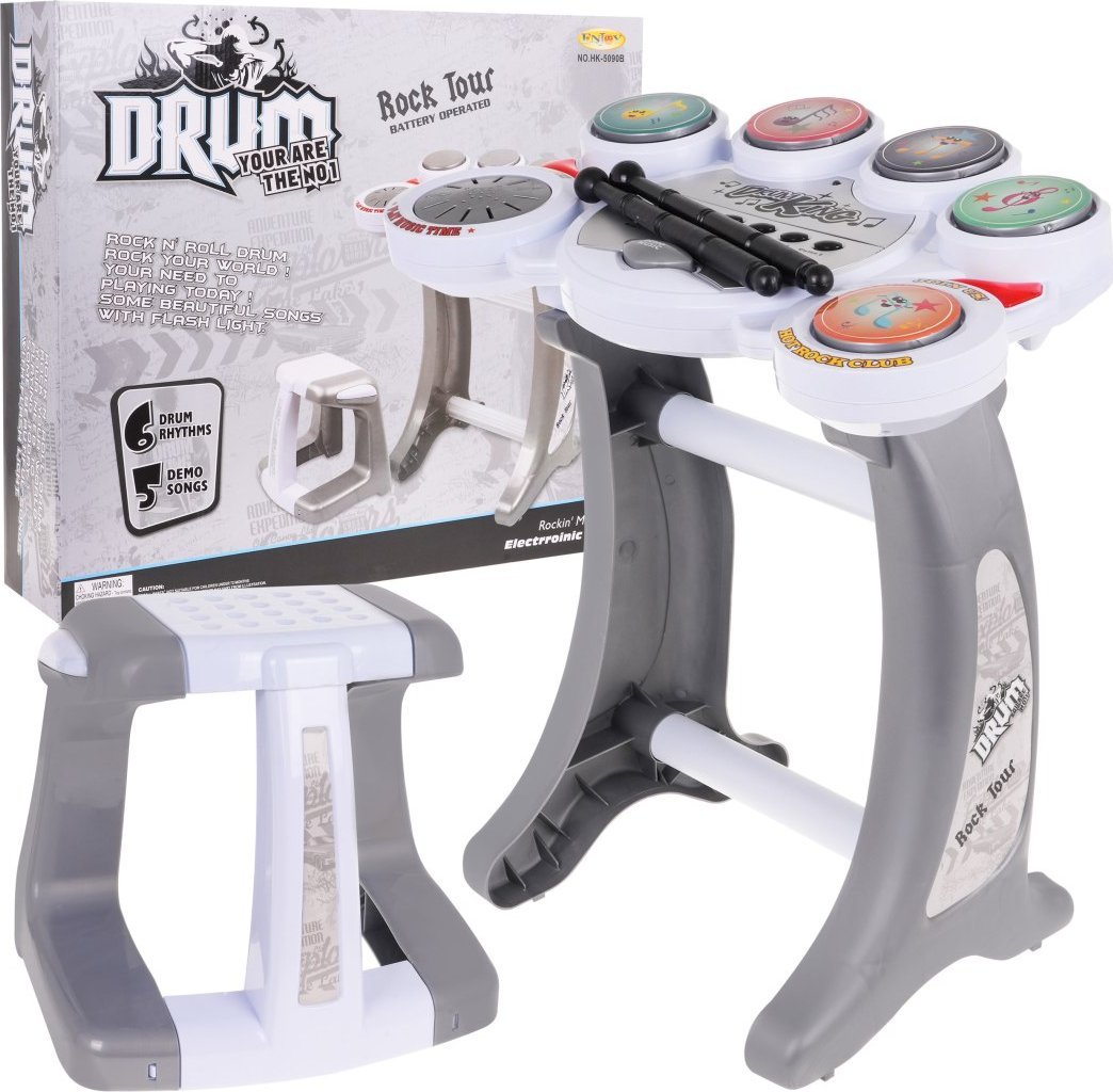 Ramiz Elektroniczna Perkusja dla dzieci 6+ Stołek + 5 Padów + 2 Pałki + 5 Melodii DEMO