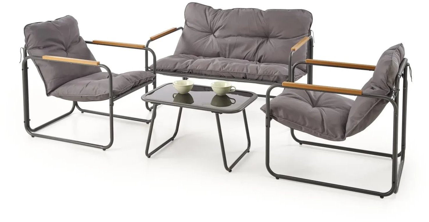 Zestaw mebli ogrodowych HUDSON szary/brązowy HALMAR