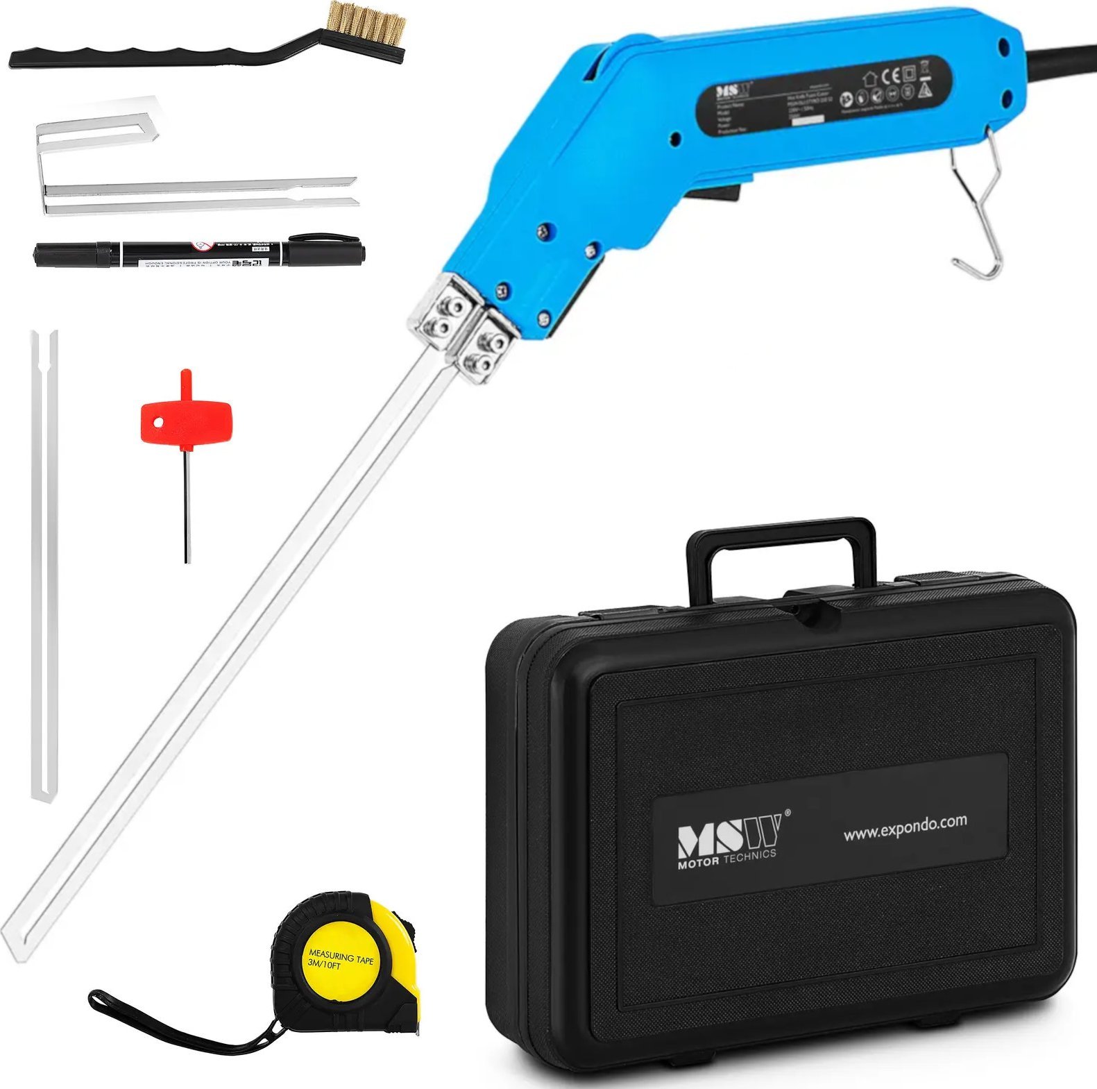 MSW Nóż termiczny do cięcia styropianu tworzyw 250 mm 500C 250 W - zestaw Nóż termiczny do cięcia styropianu tworzyw 250 mm 500C 250 W - zestaw