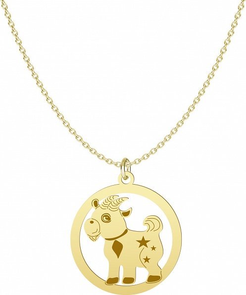 Radziszewska Jewellery Naszyjnik Złoty z Kózką Łańcuszek Srebro 925 Grawer Dedykacja Prezent