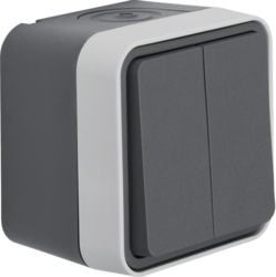 Hager W.1 Łącznik świecznikowy, wspólne zaciski wejściowe kompletny IP55 szary (30753505)