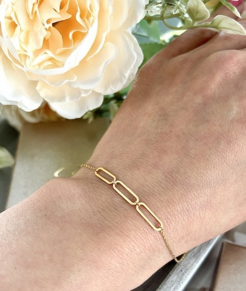 Złota bransoletka z ozdobnymi ogniwami BR.01241 pr.585