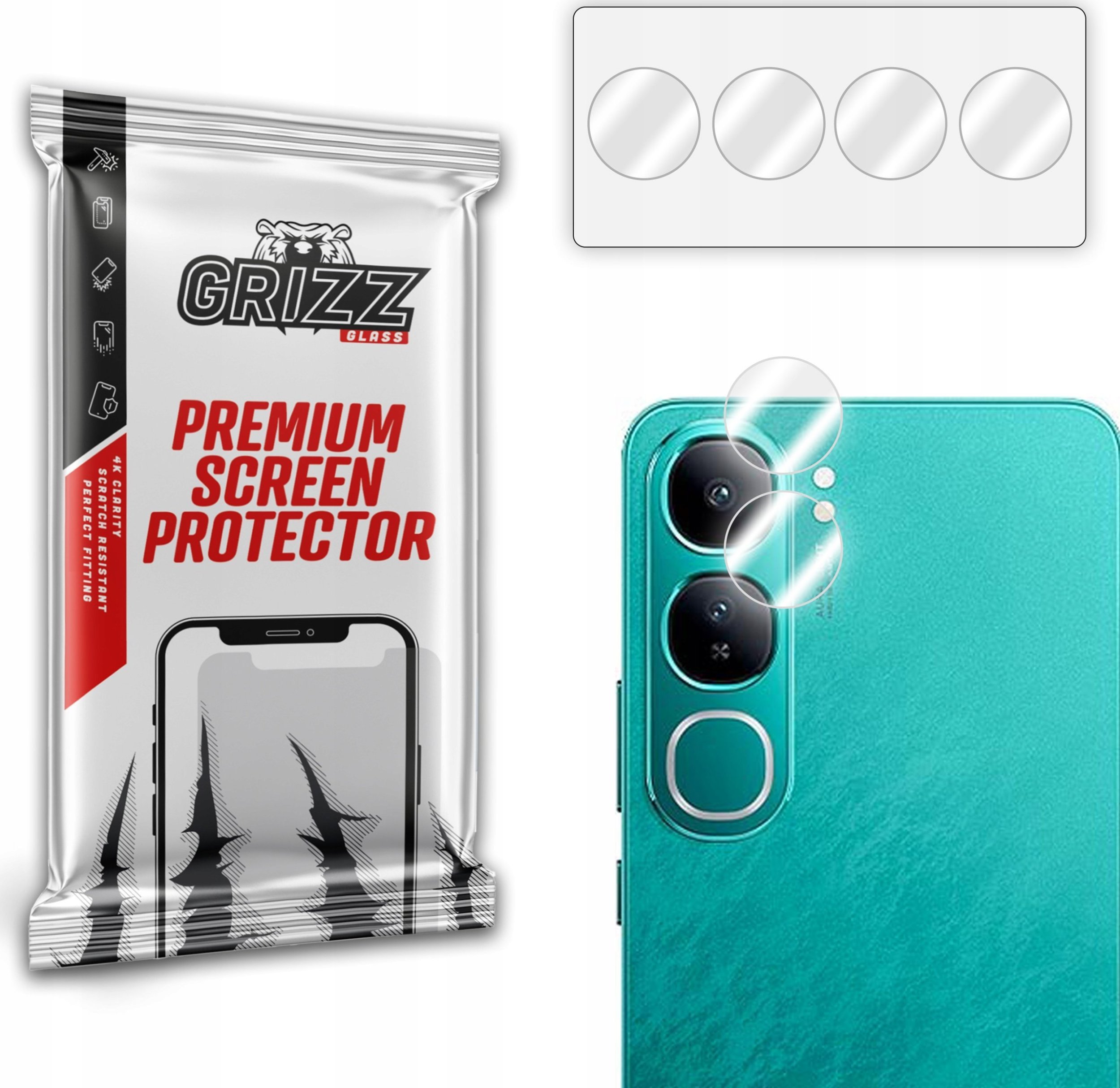 Szkło na aparat GrizzGlass HybridGlass Camera do Vivo Y200 4G [2 PACK]