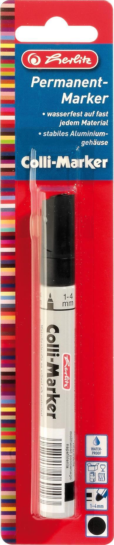 Herlitz Herlitz Permanentmarker 1-4mm Kegelspitze schwarz 1er Blister