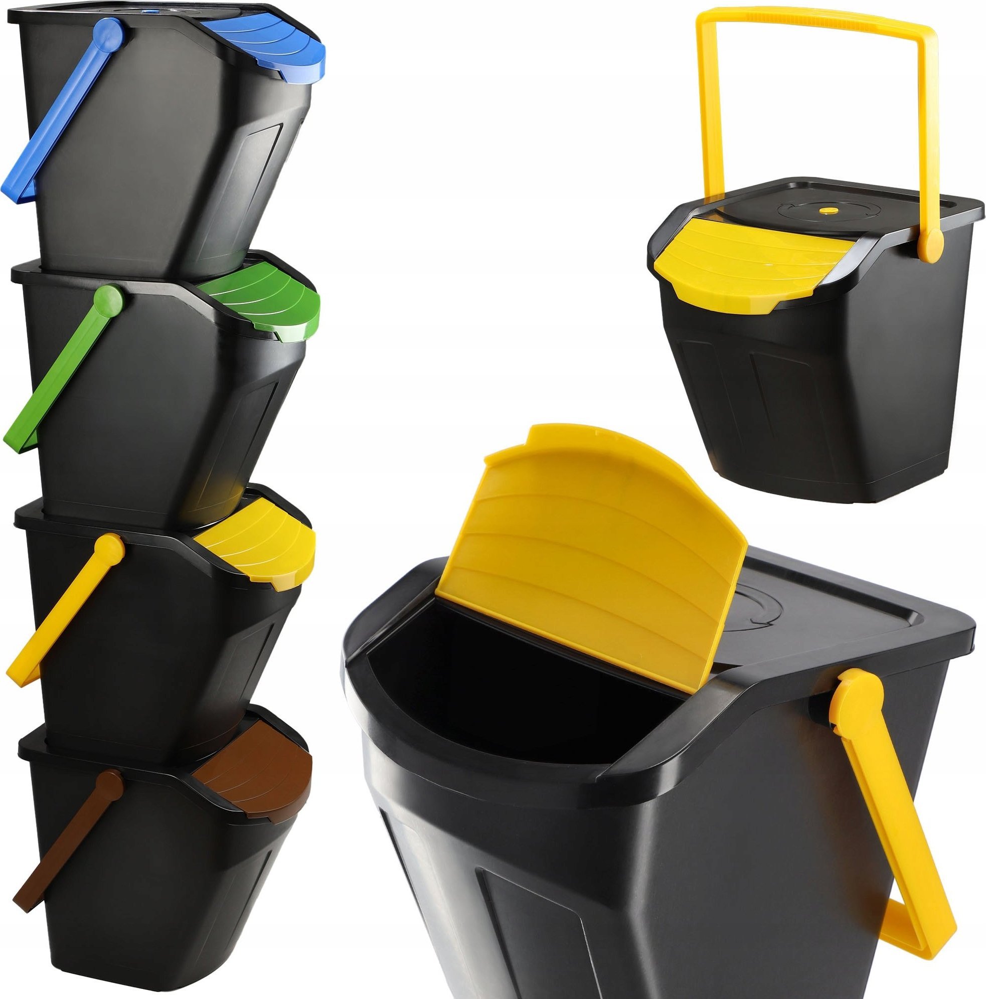 Kosz na śmieci Kadax do segregacji czarny