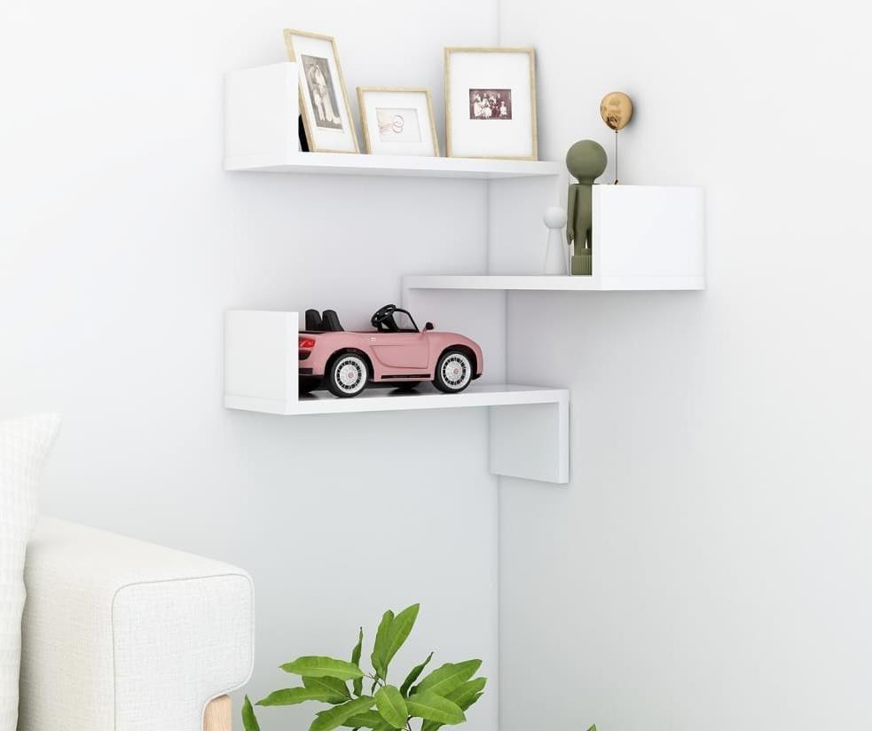 vidaXL vidaXL Narożna półka ścienna, biała, 40x40x50 cm, płyta wiórowa