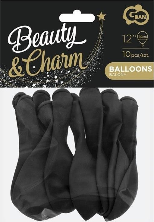 GoDan Balony pastelowe Beauty&Charm czarne 30cm 10szt
