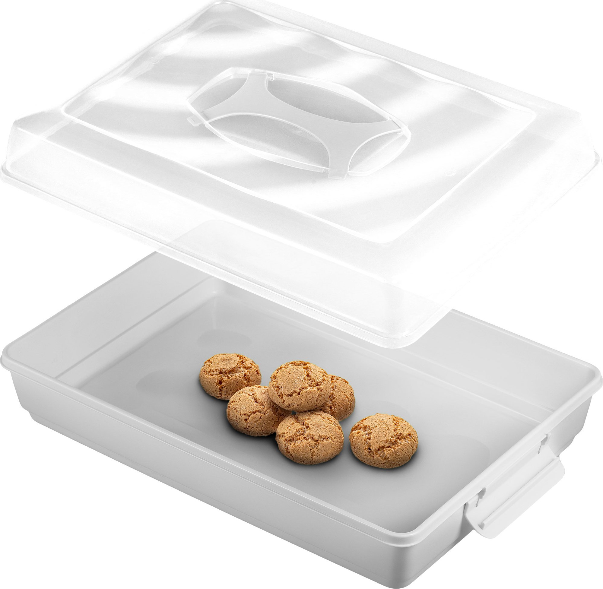 Kadax Pojemnik Pudło Na Ciasto Babkę Przykrywka Szary