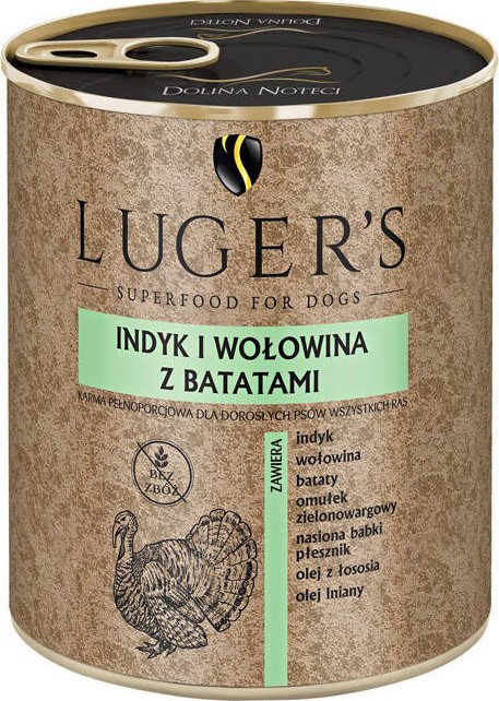 Karma mokra dla psa Lugers indyk i wołowina z batatami 800 g