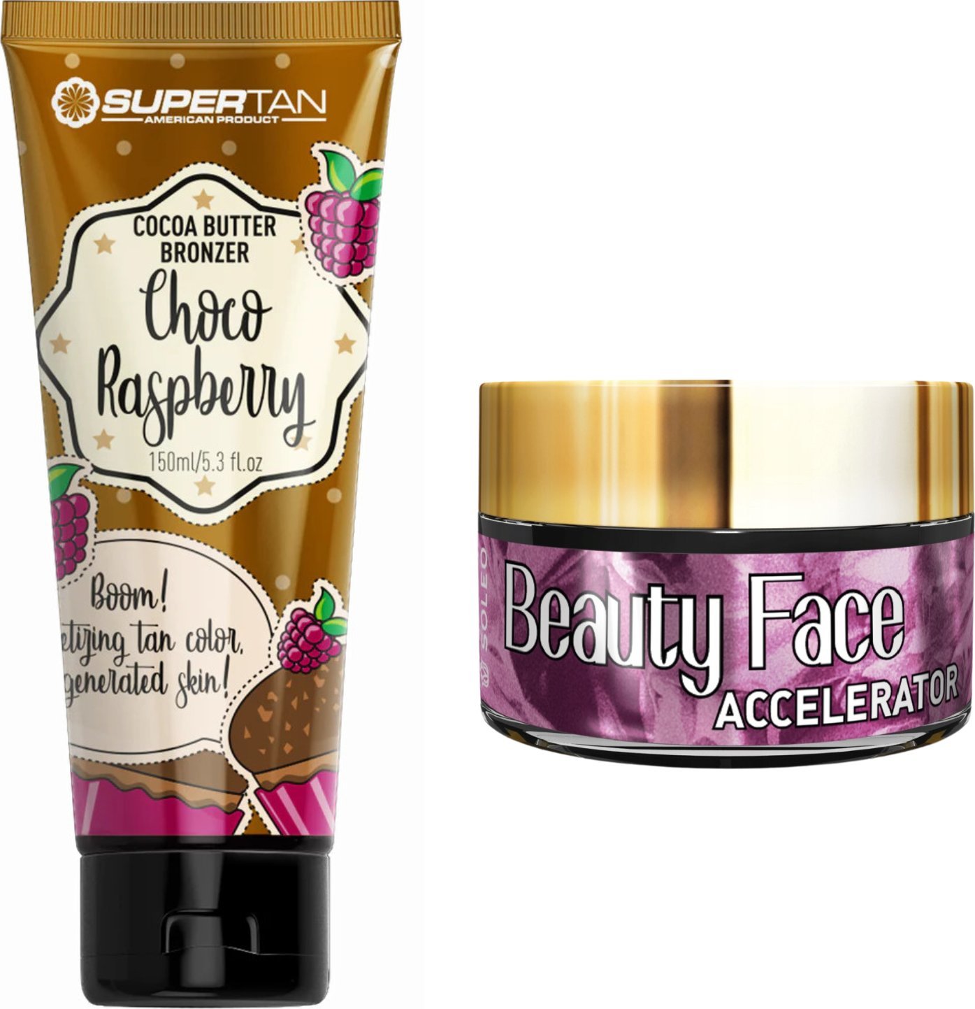 Supertan Supertan Choco Raspberry + Słoiczek Beauty Face
