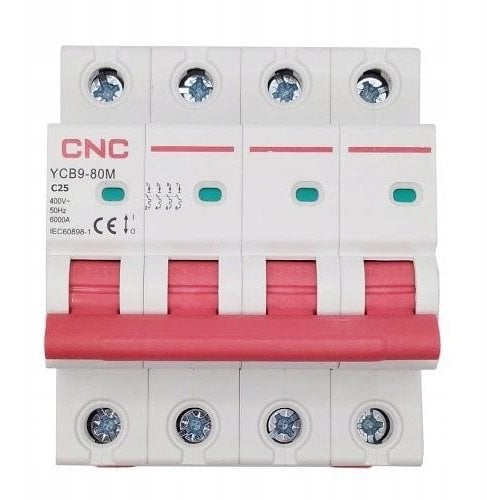 CNC CNC Automatinis jungiklis, 4P, 25A, C klasės, 6kA
