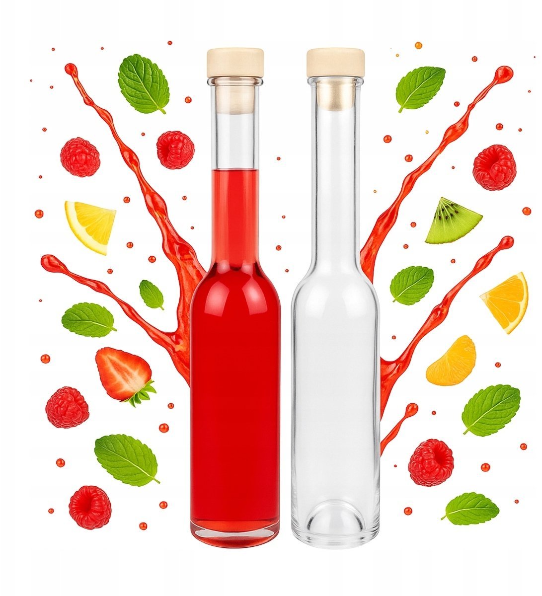 Bimberek Butelka FENICE 200ml + korek do nalewki oliwy sok syrop