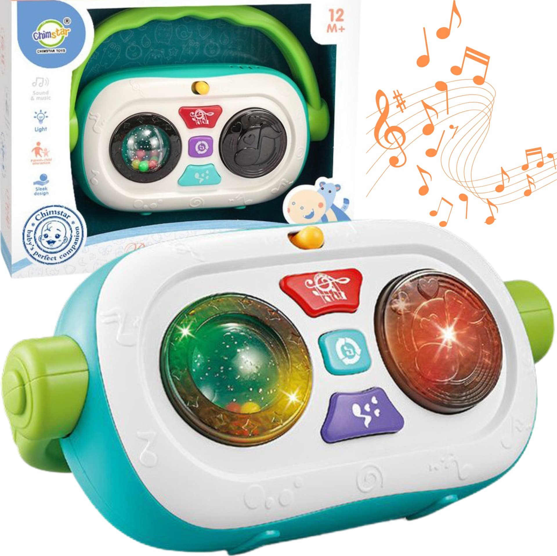 ProNice INTERAKTYWNE RADIO GRZECHOTKA LED DŹWIĘK KOŁYSANKA