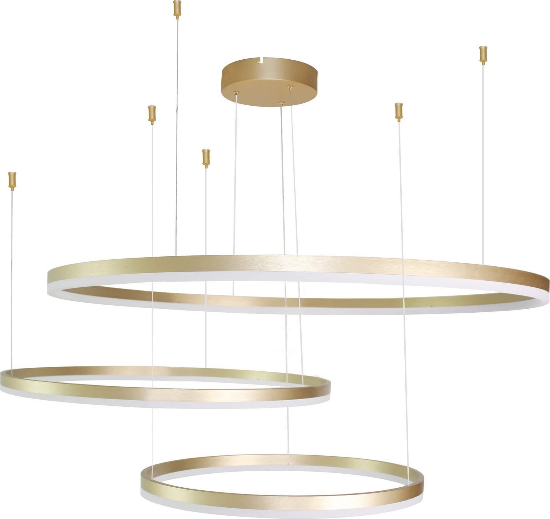 Lampa wisząca Azzardo Złota lampa wisząca Halo LED 130W rings nad stół do jadalni