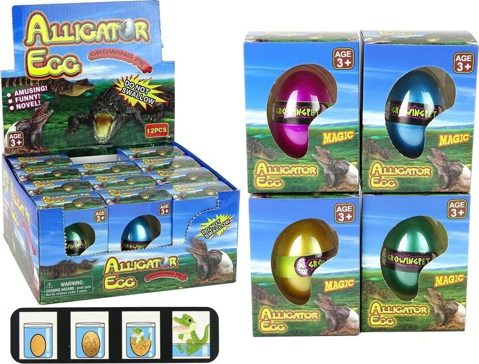 LeanToys Rosnące Jajo Aligatora Krokodyla 6cm