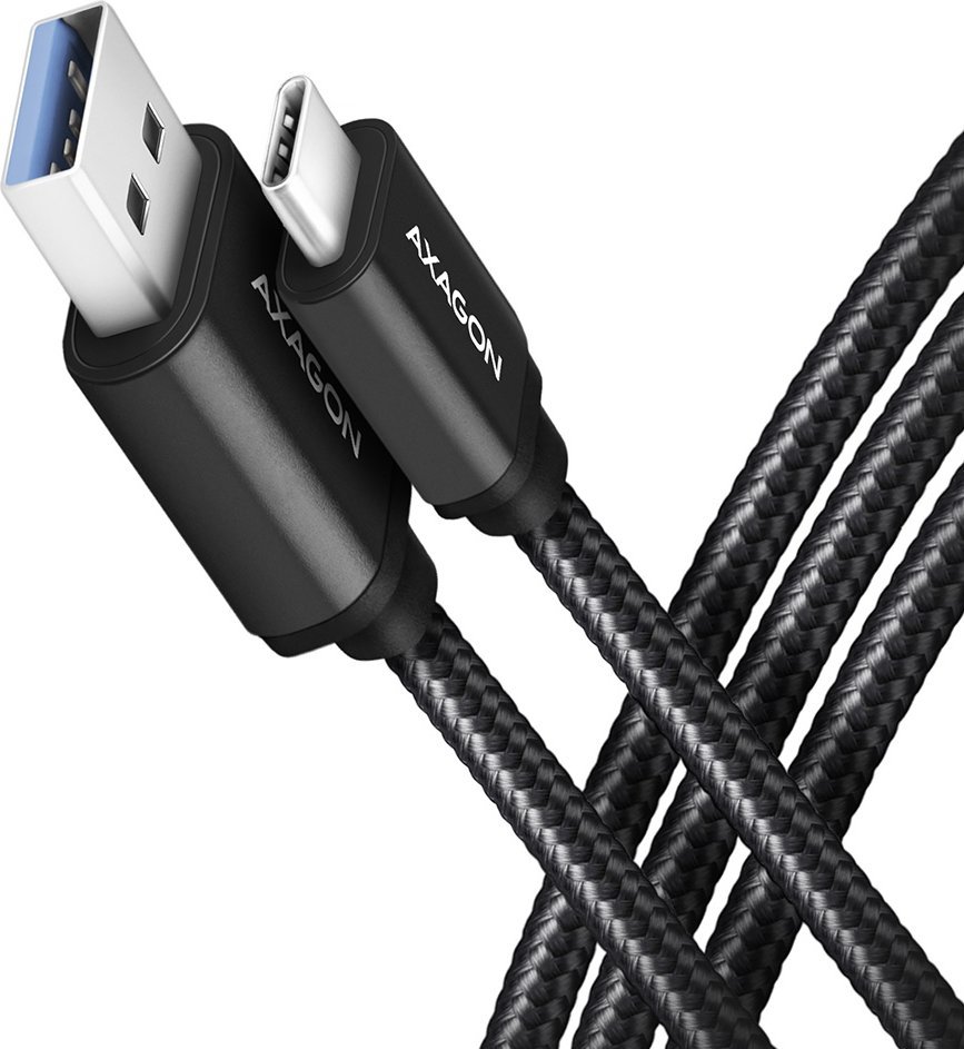 Kabel USB Axagon USB-A - USB-C 1 m Czarny (BUCM3-AM10AB)