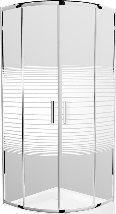 Mexen Mexen Rio kabina prysznicowa półokrągła 90 x 90 cm, pasy, chrom + brodzik Rio, biały - 863-090-090-01-20-4710